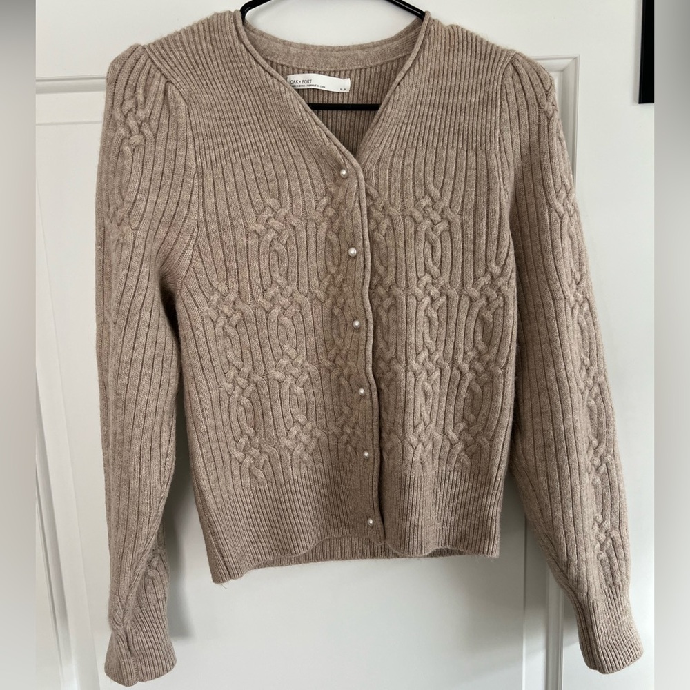 Oak + Fort Cable Knit Cardigan